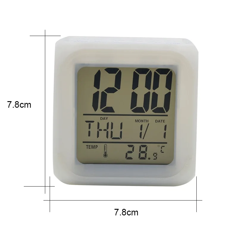 Free Shipping 6pcs/lot New style Sublimation Blank Colorful square LED alarm clock For Sublimation INK Print DIY