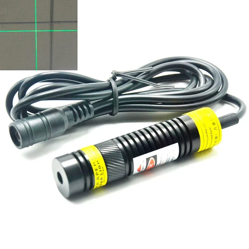 Imagem -02 - Módulo Focalizável do Localizador do Diodo do Laser 515nm 10mw Verde Ponto Linha Cruz Cabeça w 12v Adaptador