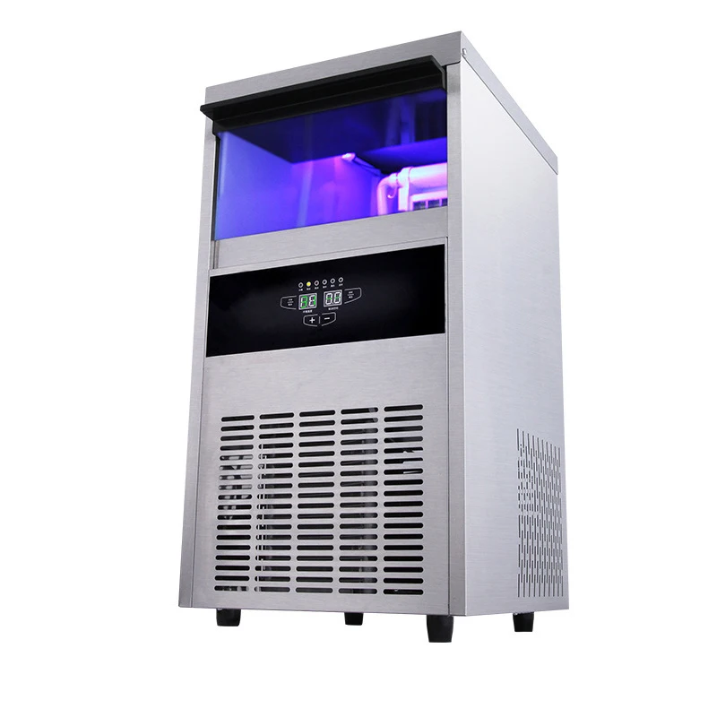 Commercial Electric Ice Maker Square Block Ice Cube Making Machine Cold Water Dispenser For Coffee House Milk Tea Bar