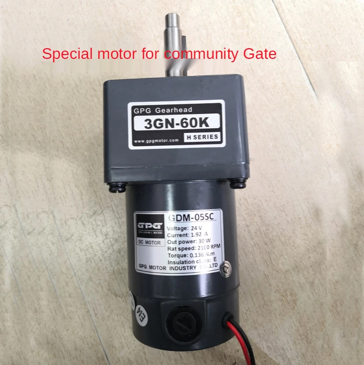 GPG-06 24V/30W DC Motor/30W/brushed 3GN-60K Community Gate Motor 2.08A 1800 Rpm