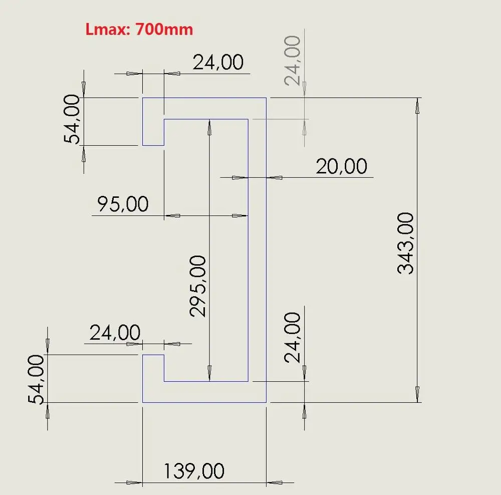 T2 CNC protection nylon bellow, Width 343 mm x Height 139mm x Lmax 700mm