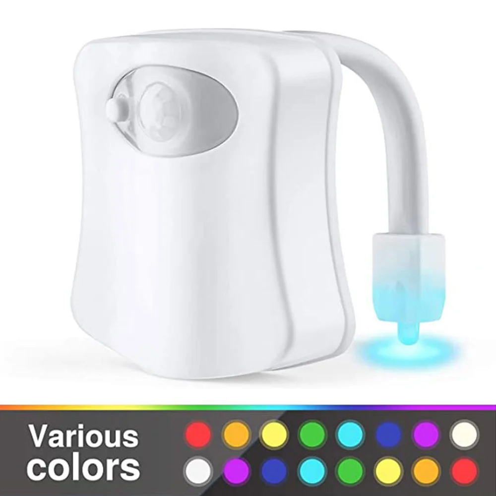 PIR Motion Sensor Toilet Night Light 8 Colors Waterproof Backlight For Toilet Bowl LED Luminaria Lamp WC Toilet Light bathroom