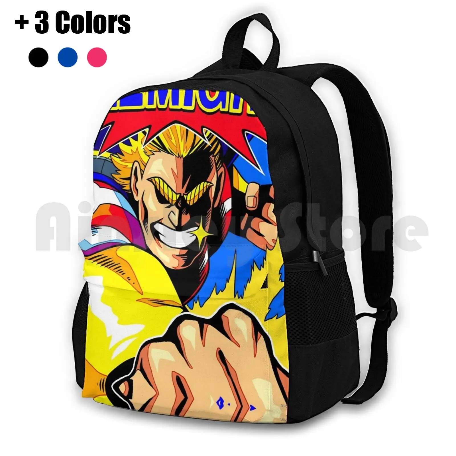 All Might Anime Poster ( With Quote Signature ) Outdoor Hiking Backpack Riding Climbing Sports Bag All Might Boku No Hero