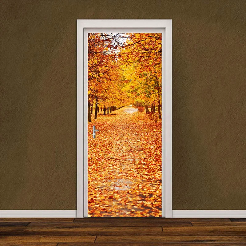 3D creative mural DIY Maple Forest door stickers wall stickers self-adhesive waterproof removable