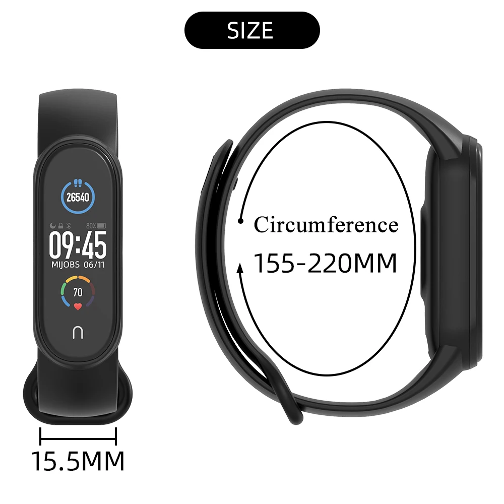 Correa de silicona para Xiao mi Mi Band, pulsera resistente al agua con NFC para modelos 7, 6, 5, 4 y 3