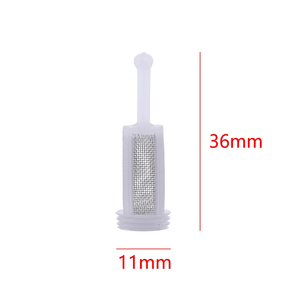 10 Pcs Universal White Gravity Feed Spray Gun Pot Paint Filter Tool Mesh Size 36mm × 11mm Plastic Mount Tool Replacement