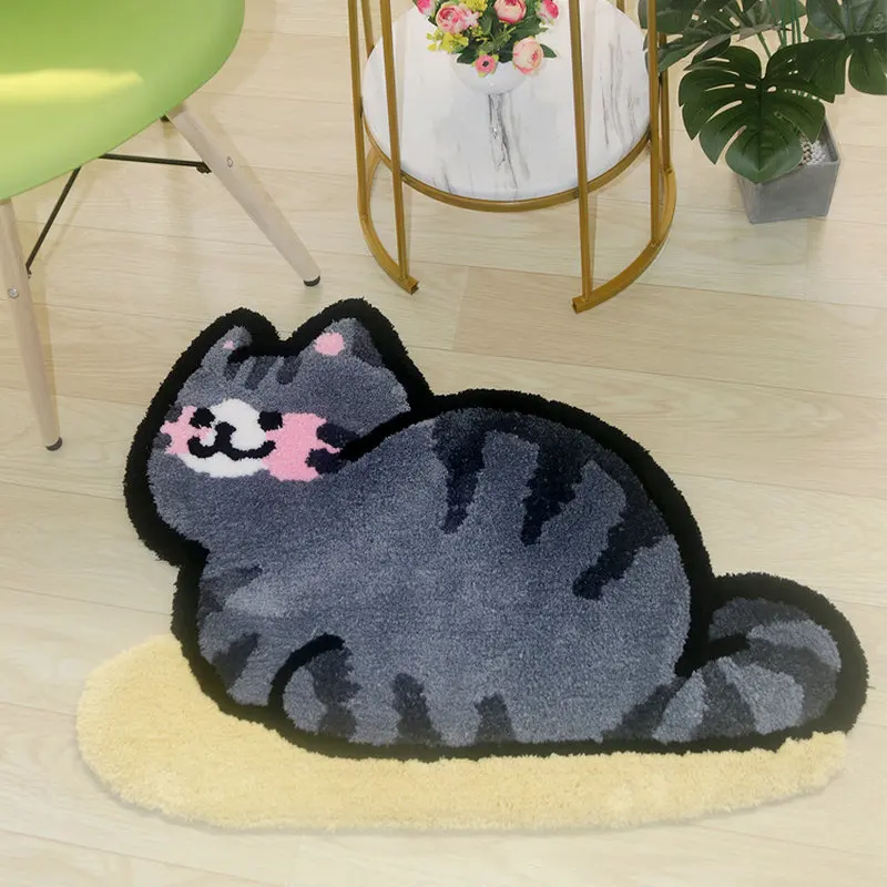 

Cat Carpet for Bathroom, Soft, Shaggy, Plush Rug, Bath, Toilet, Non-slip, Absorbent, Floor Mat, Bedside Rugs, Entrance Doormat