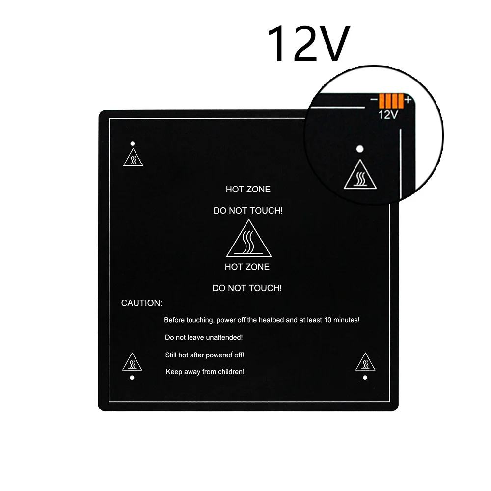 Piezas de impresora 3D, 310x310x3,0mm, MK3 Hotbed, último soporte de cama caliente de aluminio de 24V para Creality 3D CR10, Kits de impresora 3D DIY