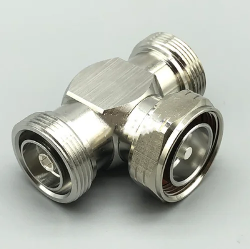 

3 way 7/16 L29 DIN Male to 2 DIN Female Coaxial Connector 1 Male 2 Female adapter