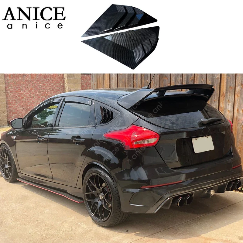 Fit for Ford Focus ST RS Hatchback Carbon Fiber Color Window Side Louvers Vent 2012 2013 2014 2015 2016 2017 2018 ABS