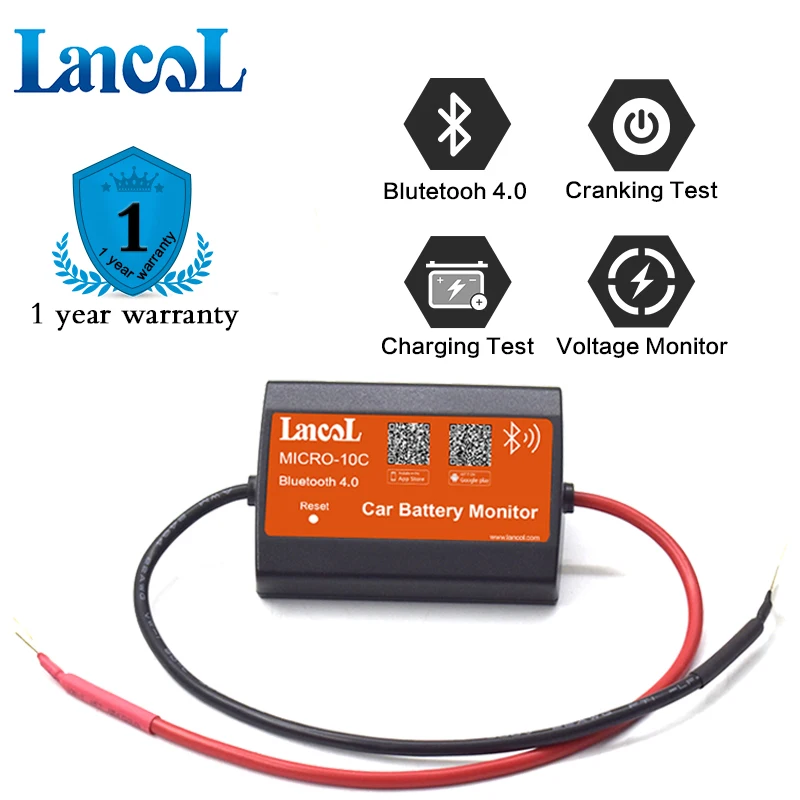 Lancol MICRO-10 C New Version Bluetooth Battery Teater 12V Car Voltmetery Monitoring Phone Show Battery System Analyzer