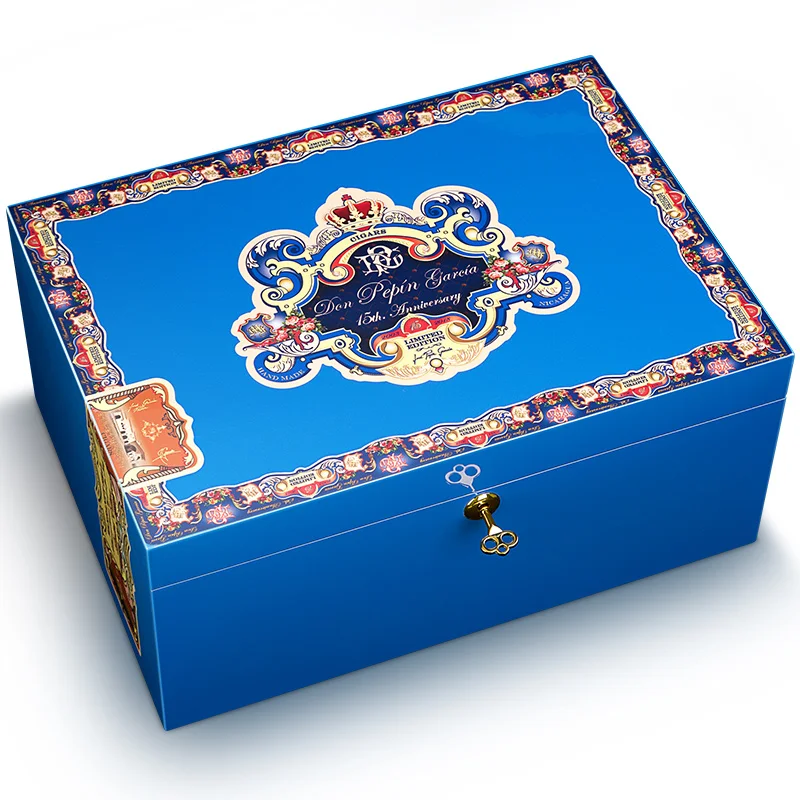 348x248x160mm Cigar Humidor Large-capacity Piano Paint Mellow Cedar Wood Cigar Moisturizing Case White Blue Yellow Cigarette Box