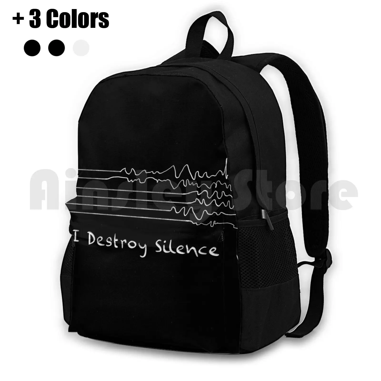 I Destroy Silence With Guitare Strings Outdoor Hiking Backpack Waterproof Camping Travel I Destroy Silence Band Guitare Quiet I