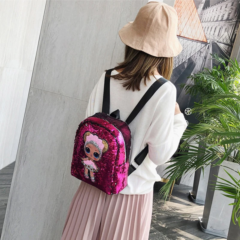 Fashion Sequins Children\'s Backpack Kids School Bags Teenage Girls Cartoon Small Shoulder Bag Backpacks Women Rucksack Mochila