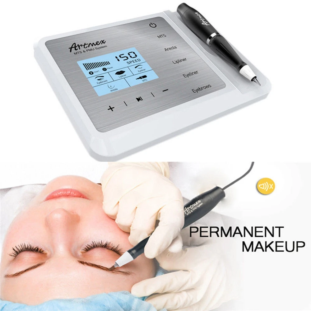 Newest Permanent Makeup Tattoo Machine Artmex V9 Eye Brow Lip Rotary Pen MTS PMU System With V9 Tattoo Needle