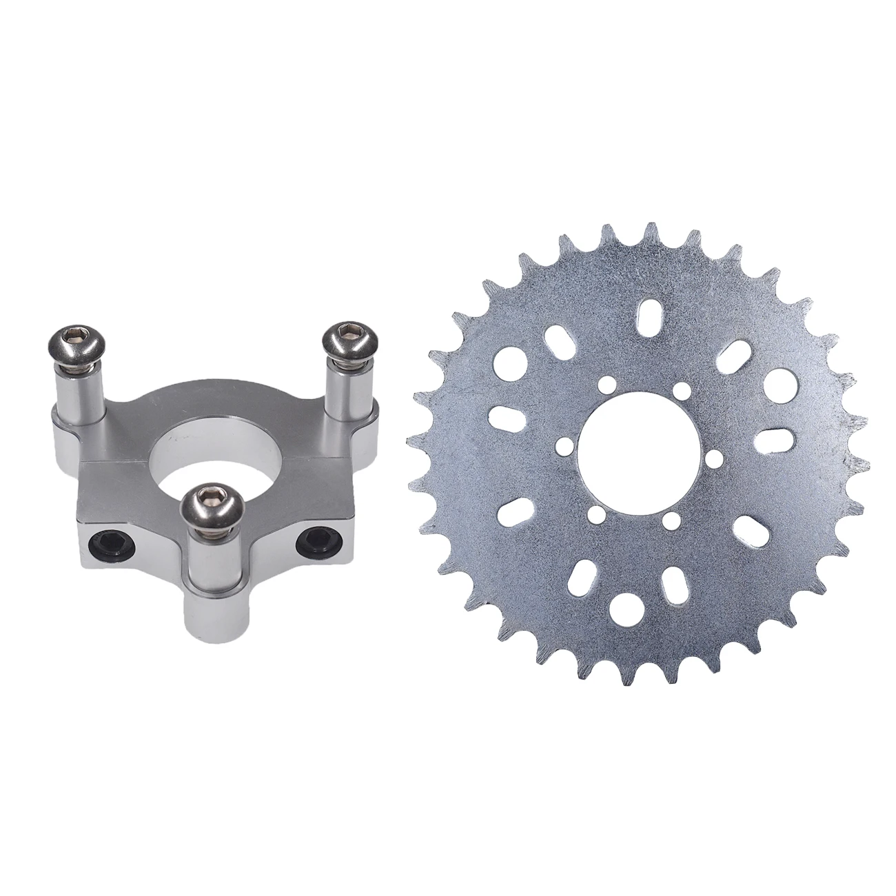 Silver CNC Adapter 40T Sprocket Fit 49cc 50cc 66cc 80cc Motorized Bike