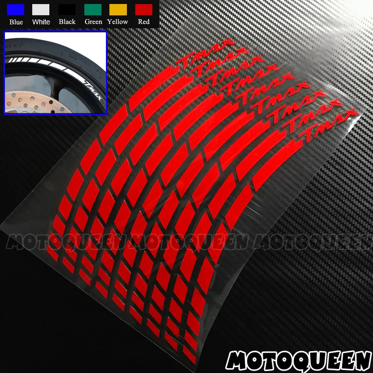 16X Motorcycle Wheel Rims Tire Decorative Decals Reflective Stripe Stickers For T-MAX TMAX 500 530 560 tmax500 tmax530 tmax560