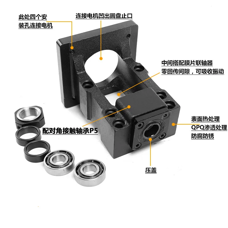 

Motor seat mount Bracket for NEMA23 NEMA24 NEMA32 NEMA34 Steel Stepper motor Servo motor and SFU1605/1610/1604 ball screw Bracke