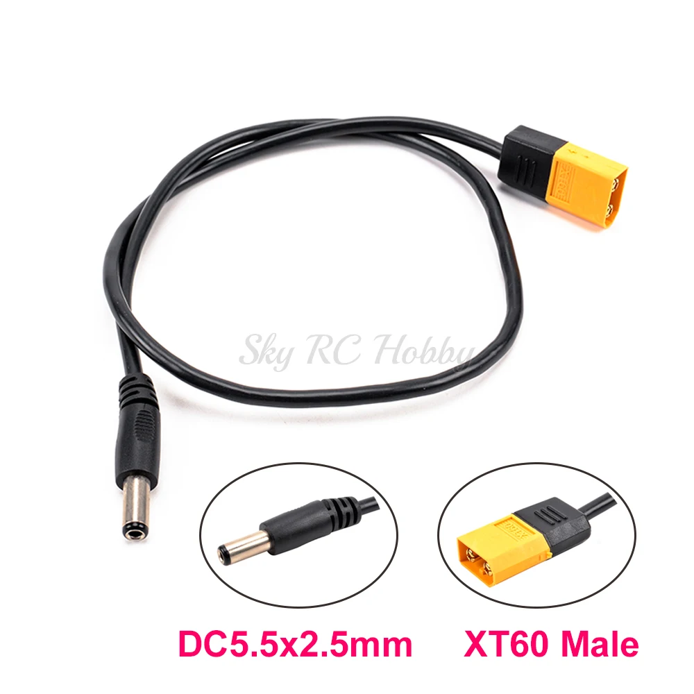 XT60 męski złącze Bullet na męski kabel zasilający DC DC5525 5.5x2.5mm adapter do TS100 lutownica elektroniczna