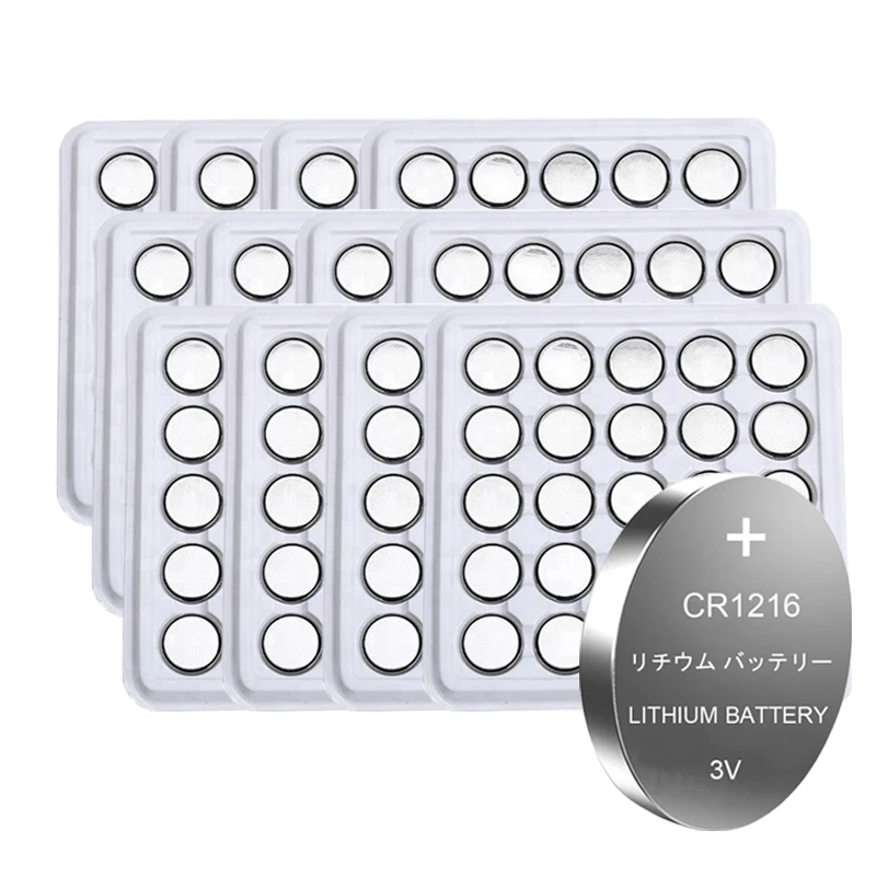 300pcs 25mAh CR1216 3V Lithium Button Cell Battery CR 1216 DL1216 BR1216 ECR1216 5034LC LM1216 Coin Cell Batteries For Watch