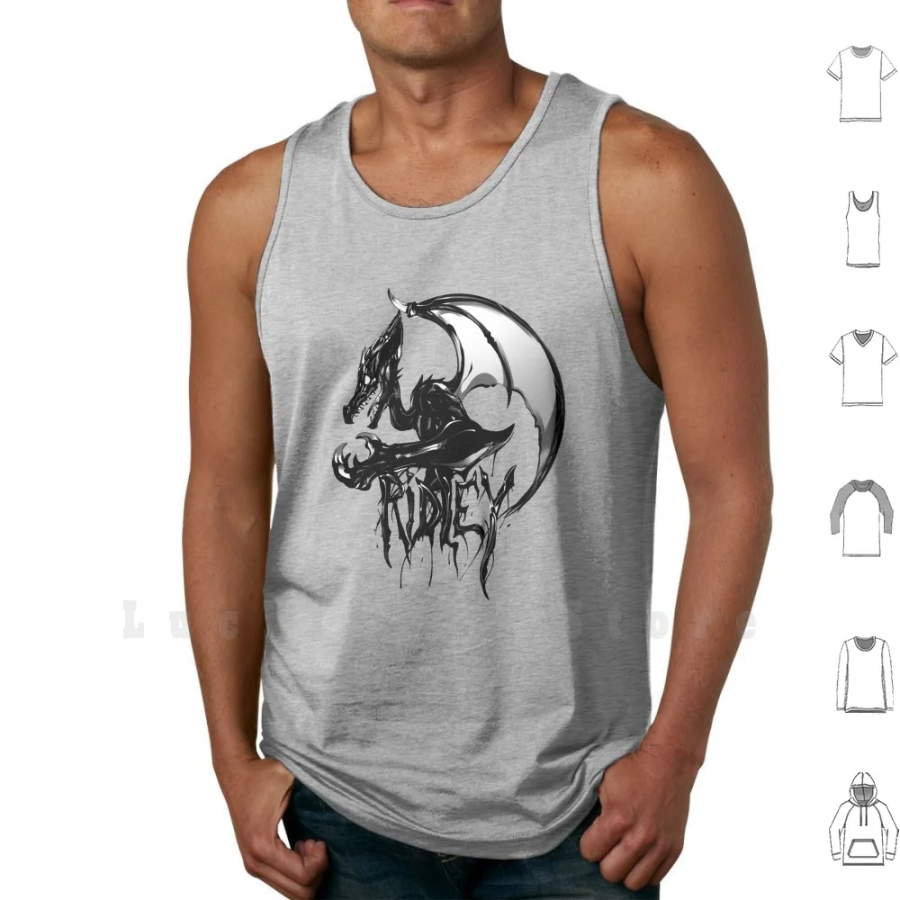 Ridley-Metroid Tank Tops Vest 100% Cotton Ridley Metroid Orpheon Space Pirate