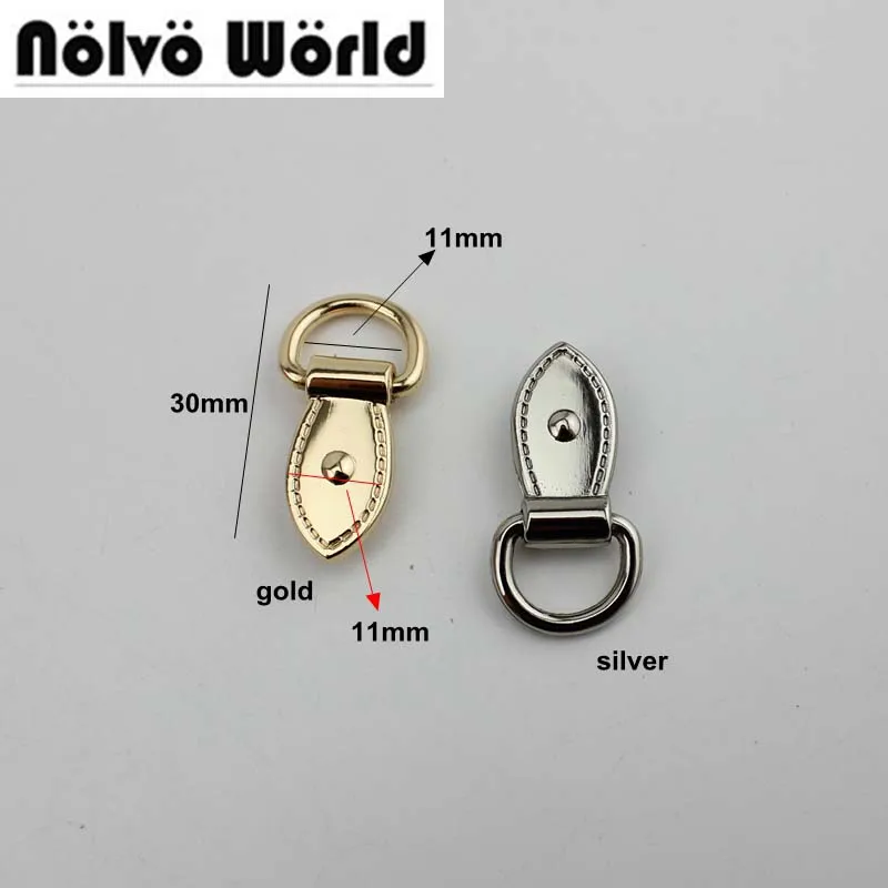 

30pcs 4colors hardware accessories luggage on both sides of the screw bag package chain hook ears metal edge Round Head D ring