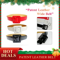 1 Pc Mode Plus Größe Gürtel Breite Big Shiny Patent Leder Gürtel Für Frauen Rot Taille Schwarz Femme Taille Riem hohe Qualität 2020