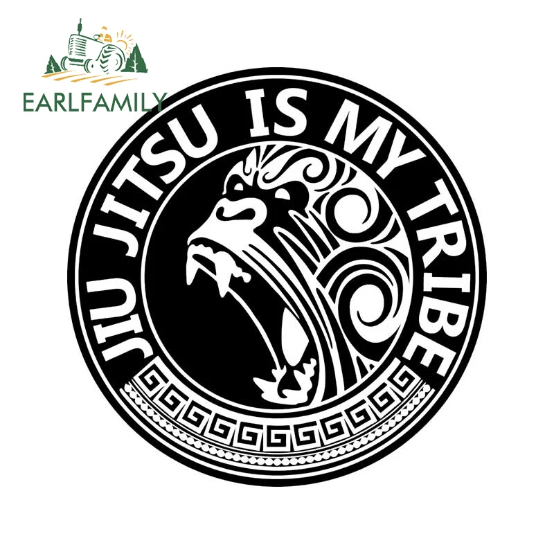 EARLFAMILY 13cm x 13cm for Jiu Jitsu Is My Tribe Car Styling Cartoon Occlusion Scratch Decals Simple Waterproof Vinyl Car Wrap