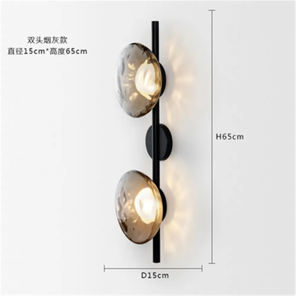 Ceto Wandlamp Postmodern retro wandlamp Design Glas Rond Led Luxe Loft Decor Gang Gangpad Binnen Slaapkamer dubbele wandlamp