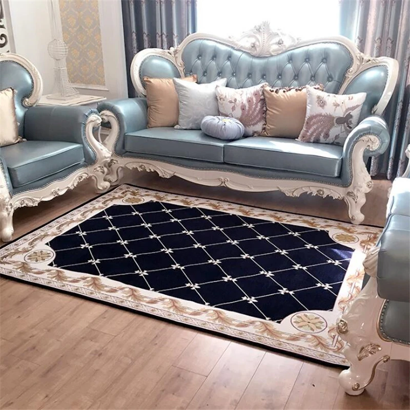 

Elegant European carpet custom living room sofa coffee table mat plastic slip hotel bedside study bedroom carpet absorbent mats