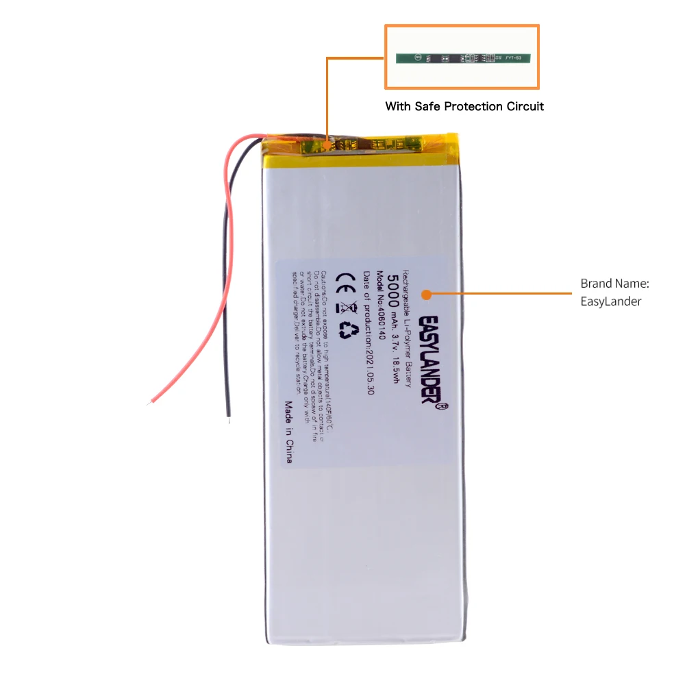 3.7V 5000mAH 4060140 Polymer lithium ion / Li-ion battery for tablet pc 7 inch 8 inch 9inch mp3 mp4