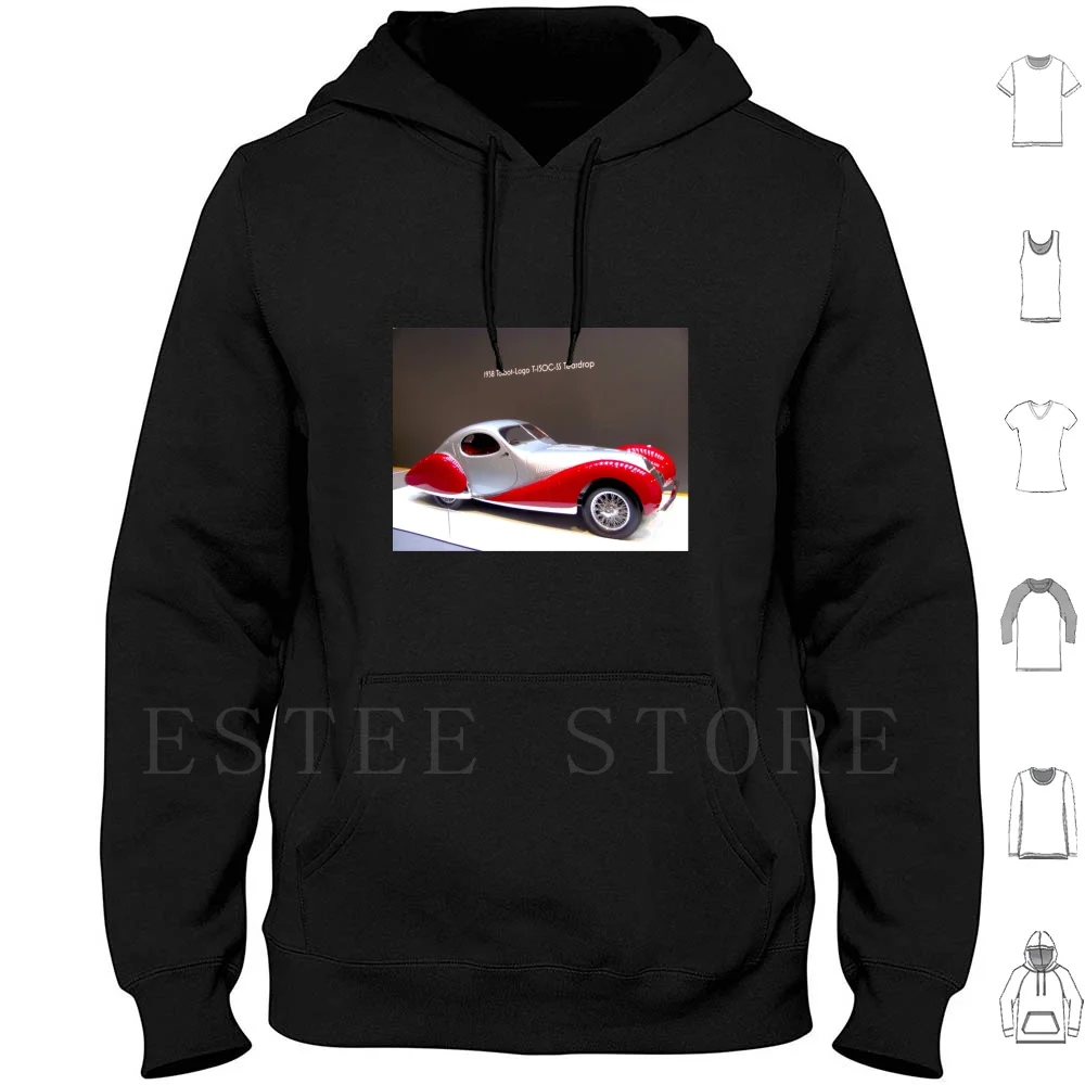 

Art Deco Automobile Talbot-Lago T150c Ss Teardrop 1938 Hoodies Long Sleeve Car Art Automobile Museum Talbot Lago