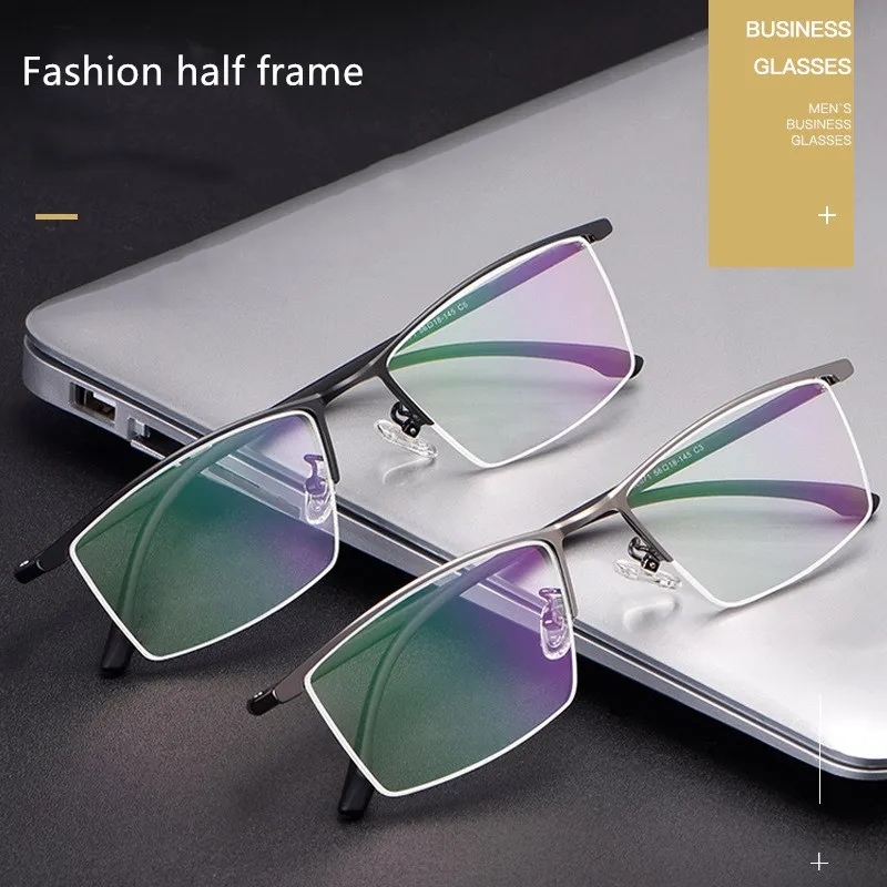 YIMARUILI Ultra Light Fashion TR90 Large Eyewear Business Men's Half Frame Optical Prescription Eyeglasses Frame Men 96071