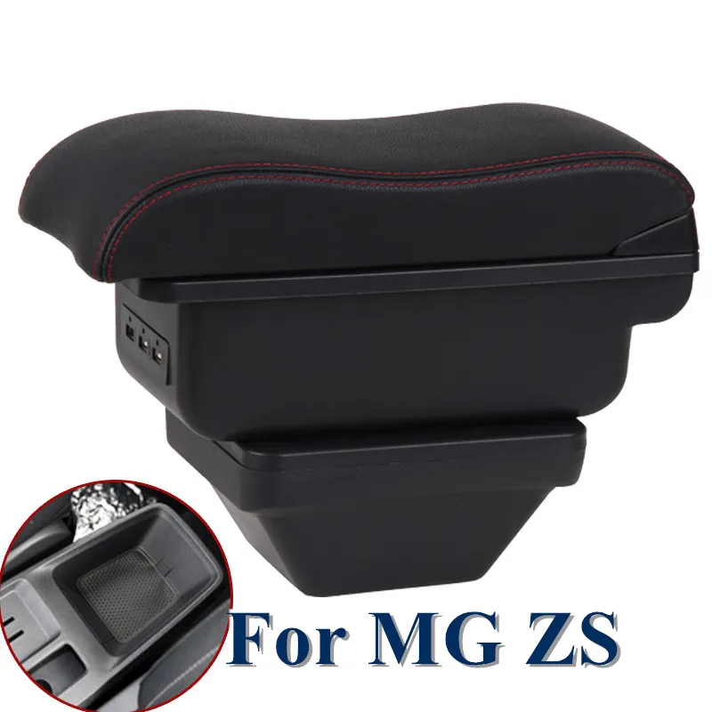 

For MG ZS Armrest Car Centre Console Storage Box Arm Rest Interior Parts Accessories Center Console Decoration USB Charging