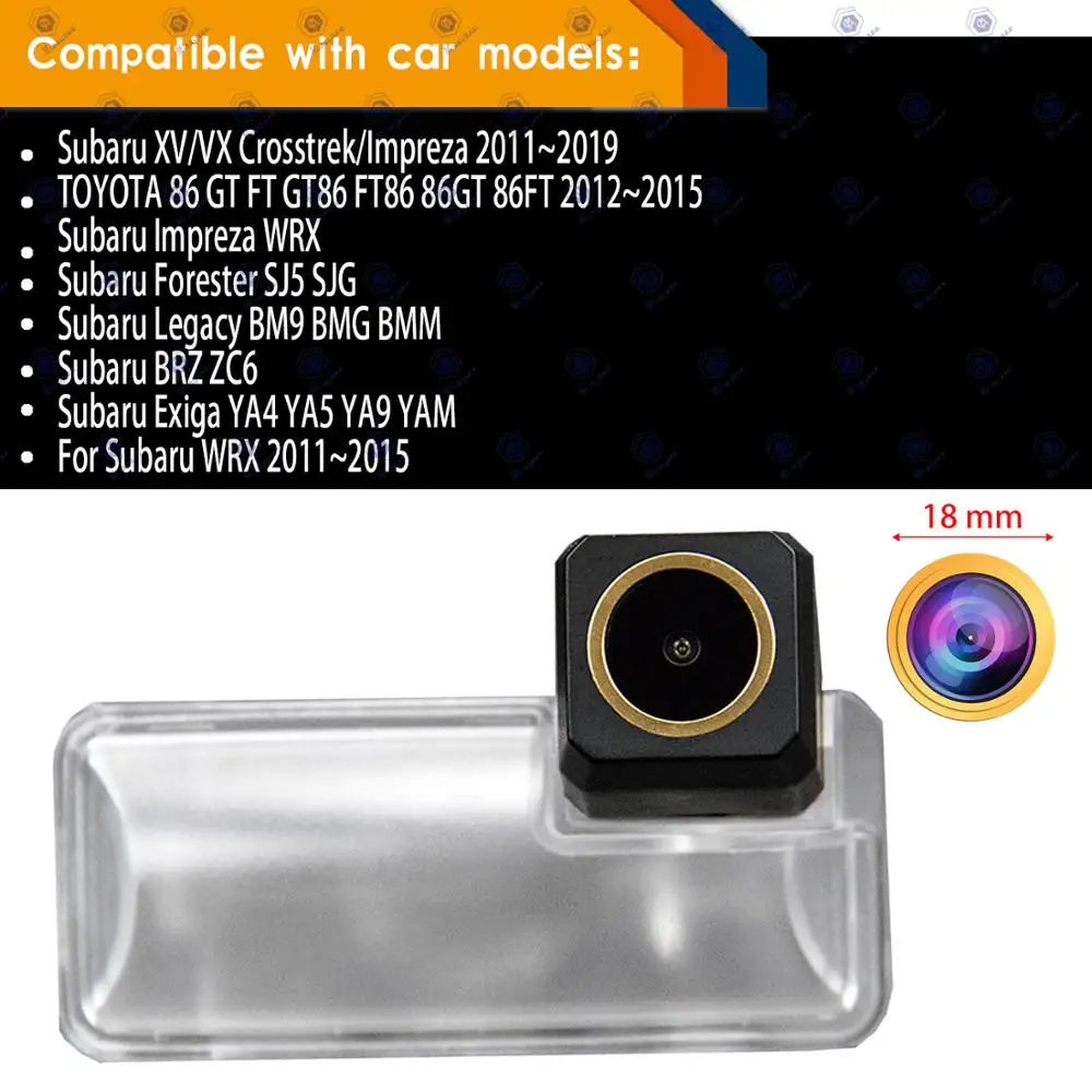 Rear View Camera HD 1280x720p Golden Camera for Subaru WRX GH2 GH7 GH8 GRB GRF Forester SJ5 SJG Legacy Exiga ZC6 STi Wagon Sedan