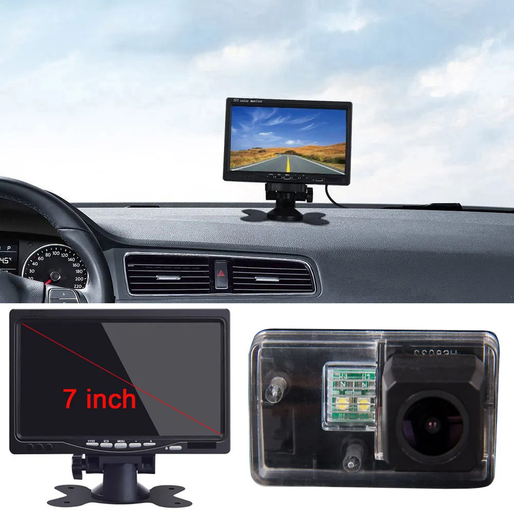

7-дюймовый ЖК-монитор и камера для peugeot 206 207 306 307 308 406 407 5008 Комплект автомобильной камеры заднего вида заднего вида для парковки