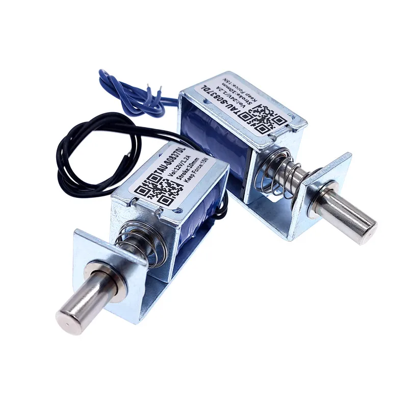DC 12V 24V Electric Locks Electromagnet TAU-S0837DL-D Stroke 10mm Magnetic Lock for the Cabinet Door Lock