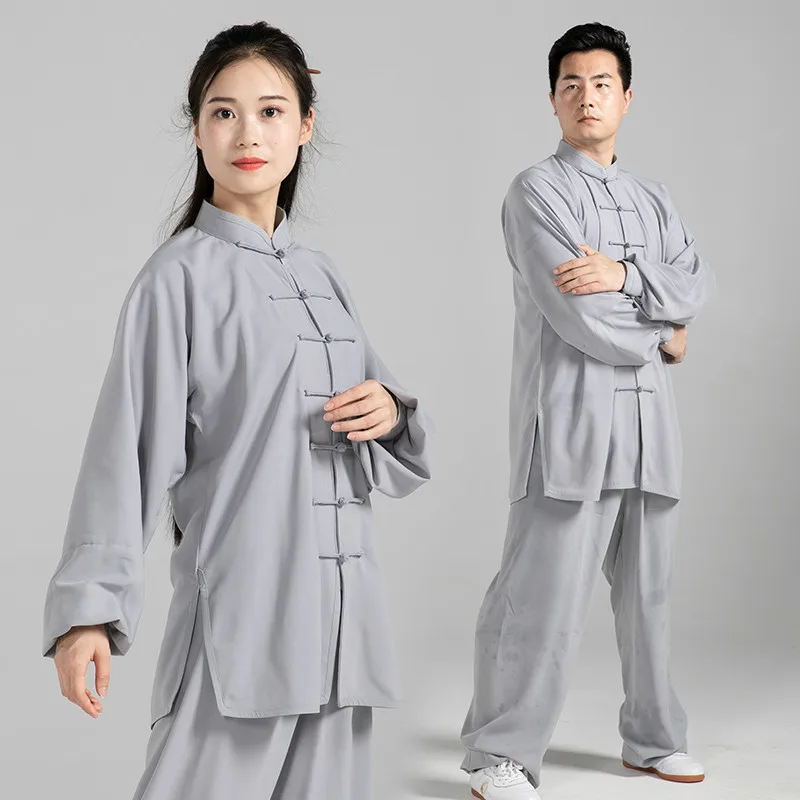 High Quality Women Men Wushu Uniform Long Sleeve Tai Chi Clothing Stage Adult Martial Arts Wing Chun Suit Kungfu Outfit Cloth 90