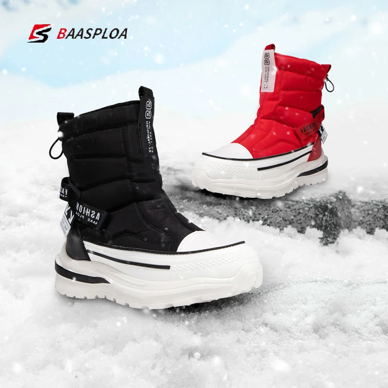 

Baasploa Winter Shoes Women Boot Cotton Shoes For Female Non-slip Snow Boots High gang thick-soled Comfortable Female Shoes 2022