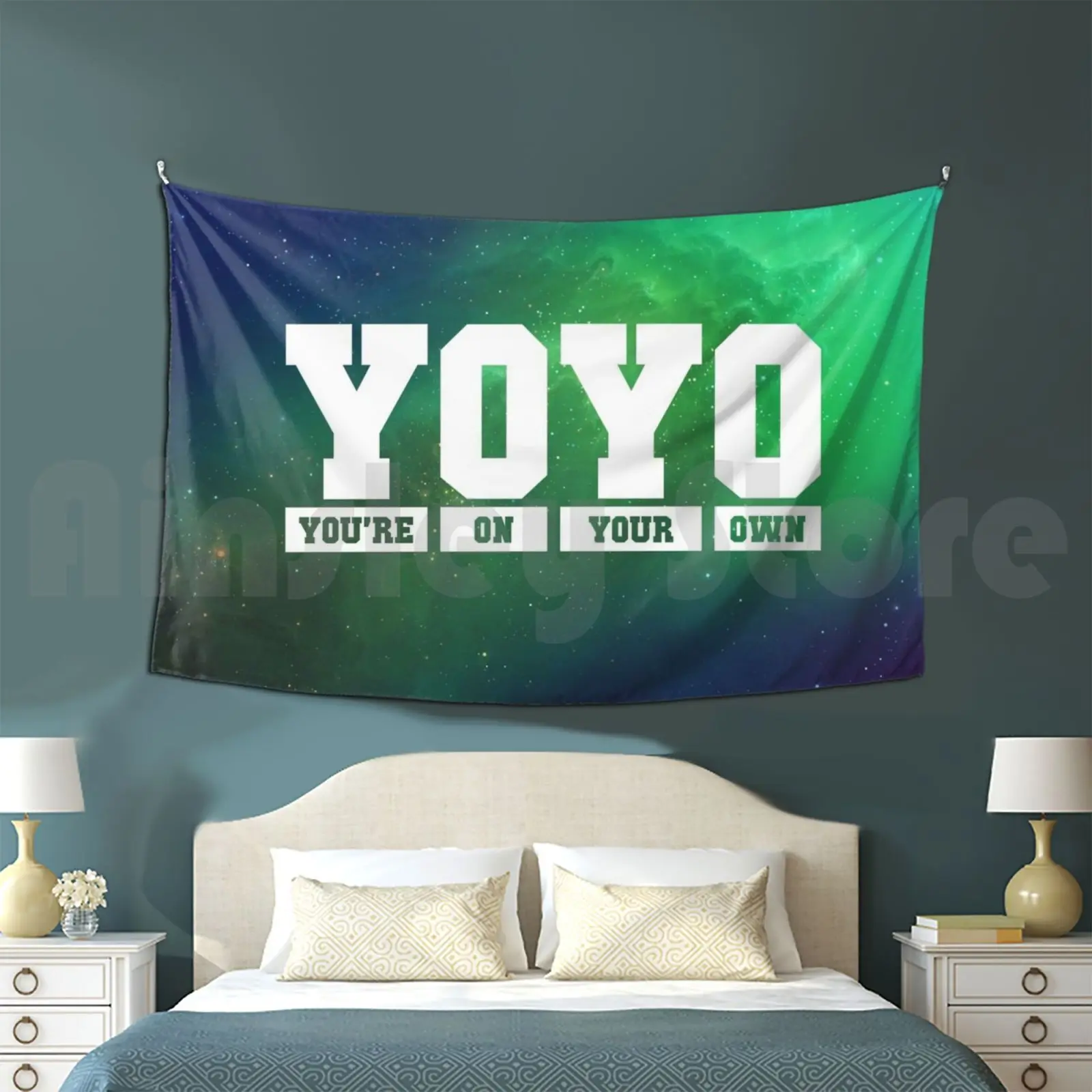 Yoyo : You're On Your Own Customized Tapestry Yoyo Abbreviation Slang Quote Wisdom Pessimistic Alone