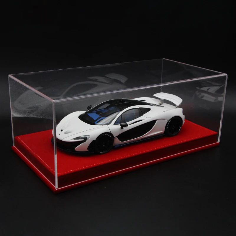 1:18 Car Model Acrylic Display Box Dust Cover Hot Bending Integrated Leather Base Model Collection