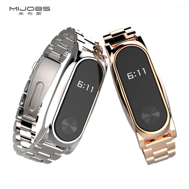 Mi Band 2 Metal Wrist Strap Stainless Steel Bracelet for Xiaomi Mi Band 2 Smart Accessories Watch Miband 5 4 3 2 Band Wristband