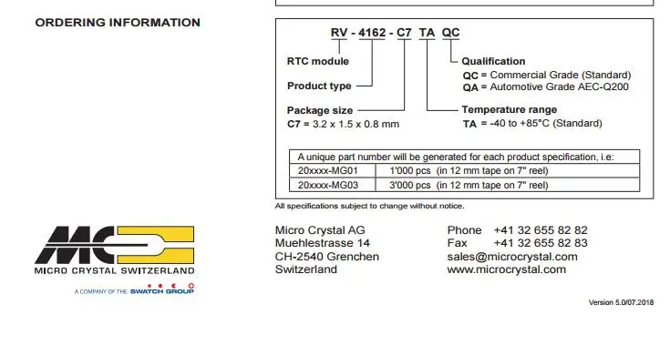 10PCS/ RV-4162-C7 32.768KHZ 32.768K Active clock module crystal oscillator