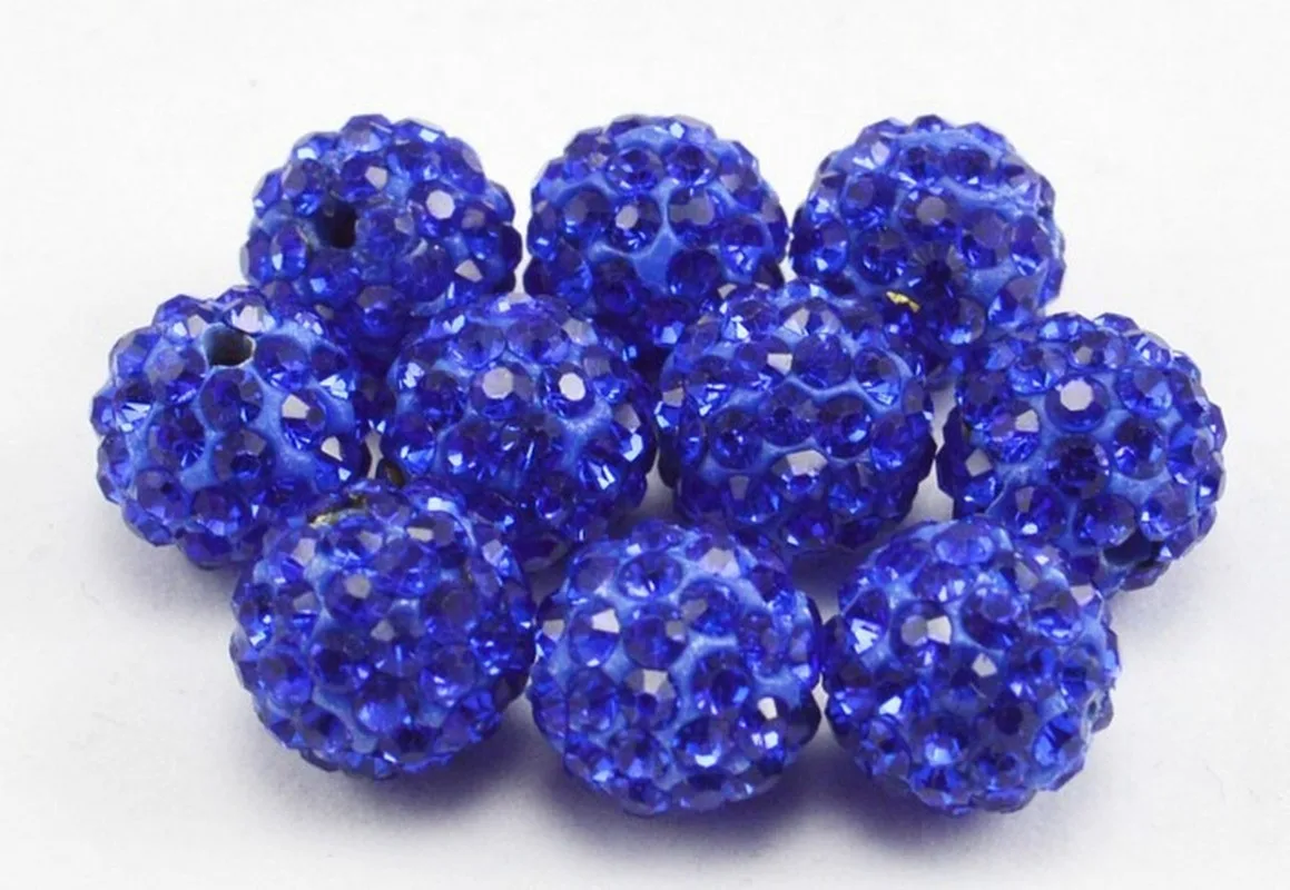 10Pcs 10 Mm Double Orifice Polymer Clay Beads Scattered Beads Shambhala Drill Ball Jewelry Accessories