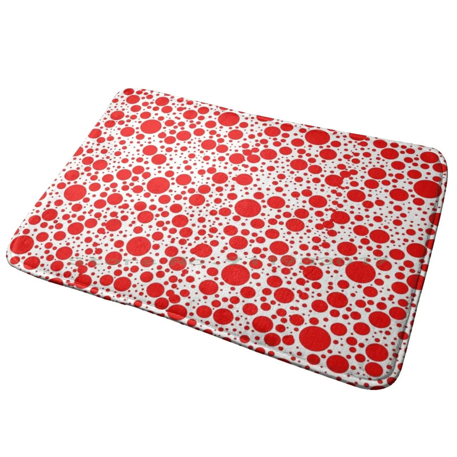 Red Polka Dots Design Pattern Entrance Door Mat Bath Mat Rug Airport Boeing Orlando Planes Control Tower Airplane Air Control