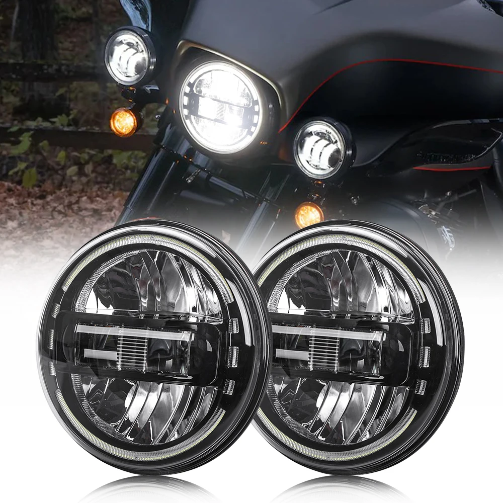 

Harley7 Inch Motor LED Headlight h4 for Hornet 600 Honda cb400 cb1000sf Kawasaki ER6N Harley with DRL Moto Lamp Headlamp Housing