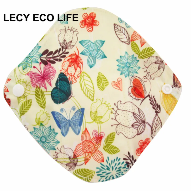 LECY ECO LIFE Reusable Menstrual Cloth Sanitary Pads for women monthly Waterproof 17*17cm, Bamboo Panty Liners Daily pads 1pc