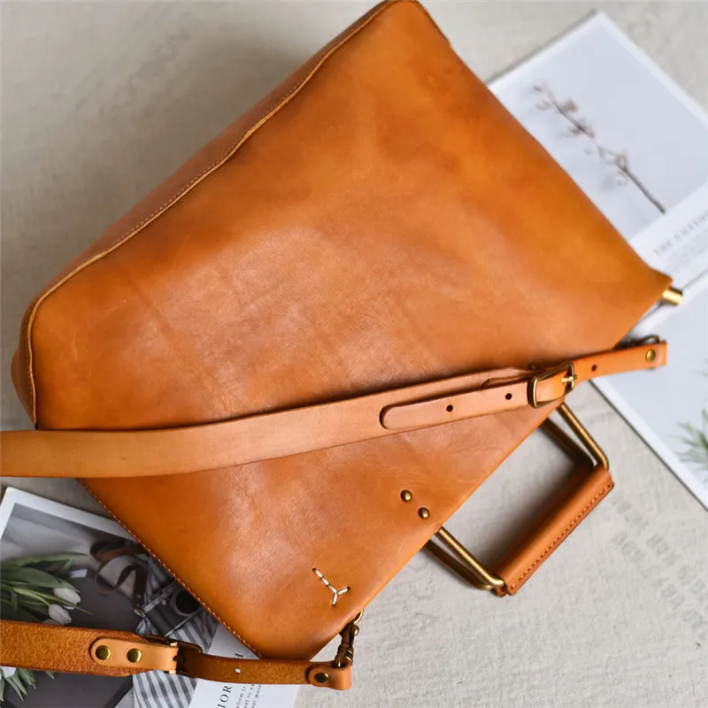 PNDME retro fashion Genuine leather ladies large-capacity handbag daily simple casual work party oneshoulder diagonal bag