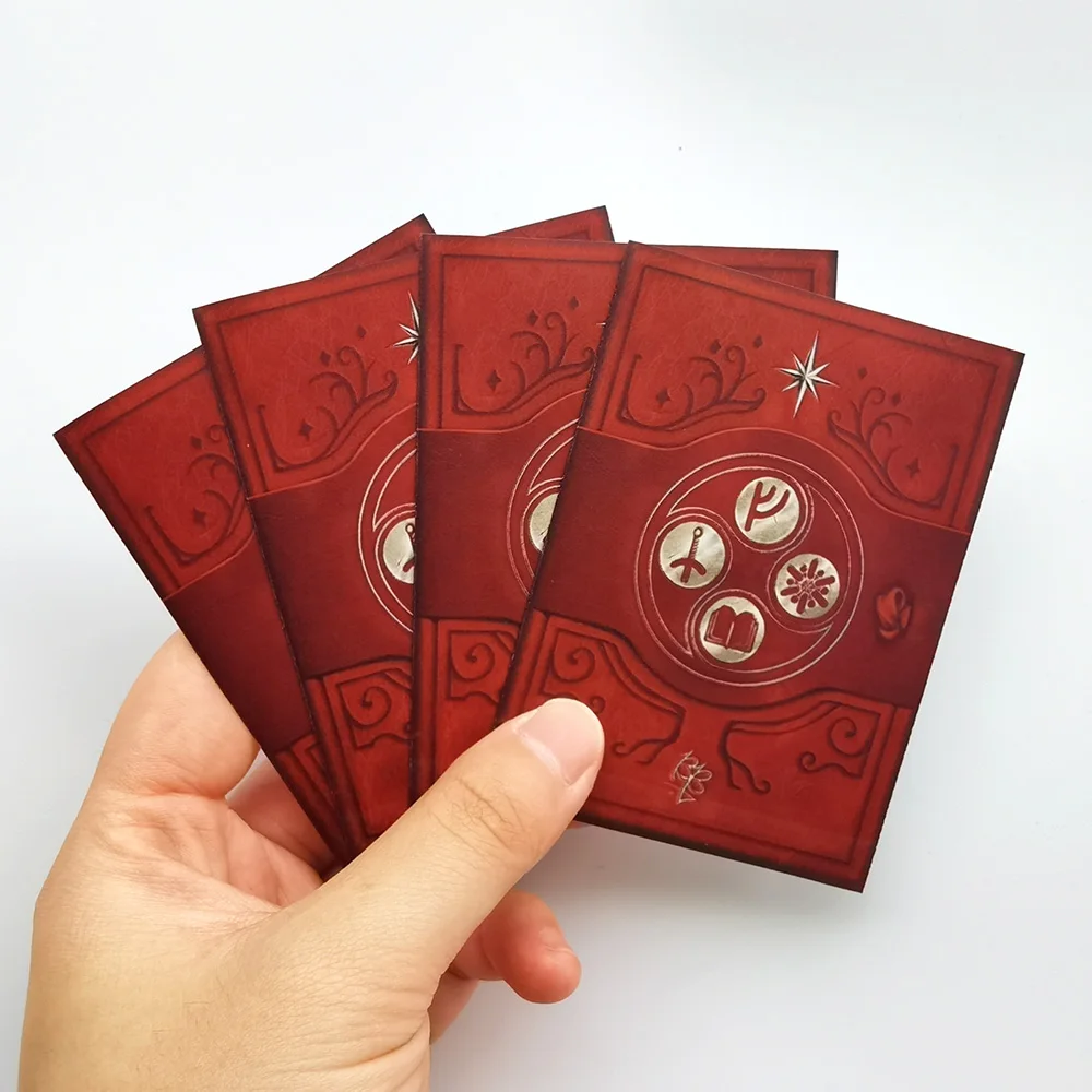 100Pieces/Lot 66x91mm Matte Crimson Mystery Symbol Card Sleeves Board Game Cards Protector Shields for MGT PKM Magical Gathering