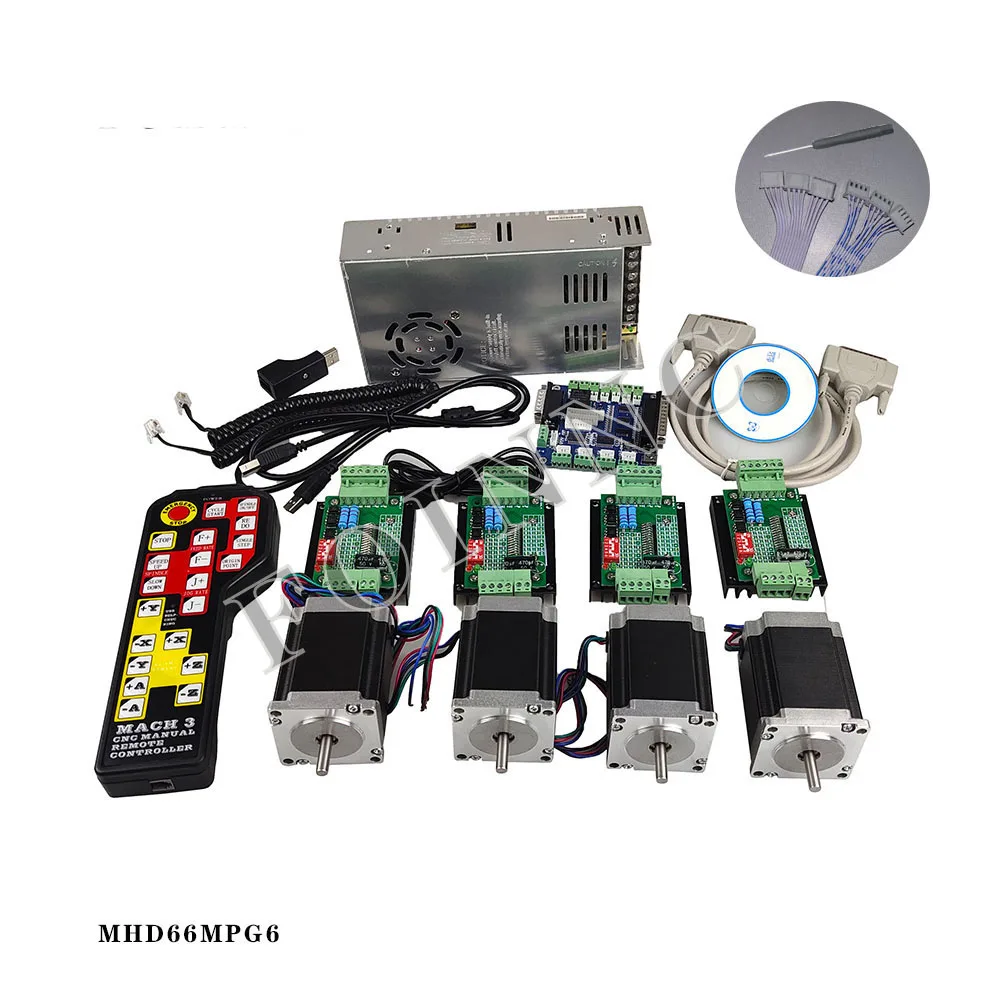 

CNC controller set, 4 axis, 4 TB6600, Nema23 stepper motor controller, sys power electronic steering wheel control, promotion